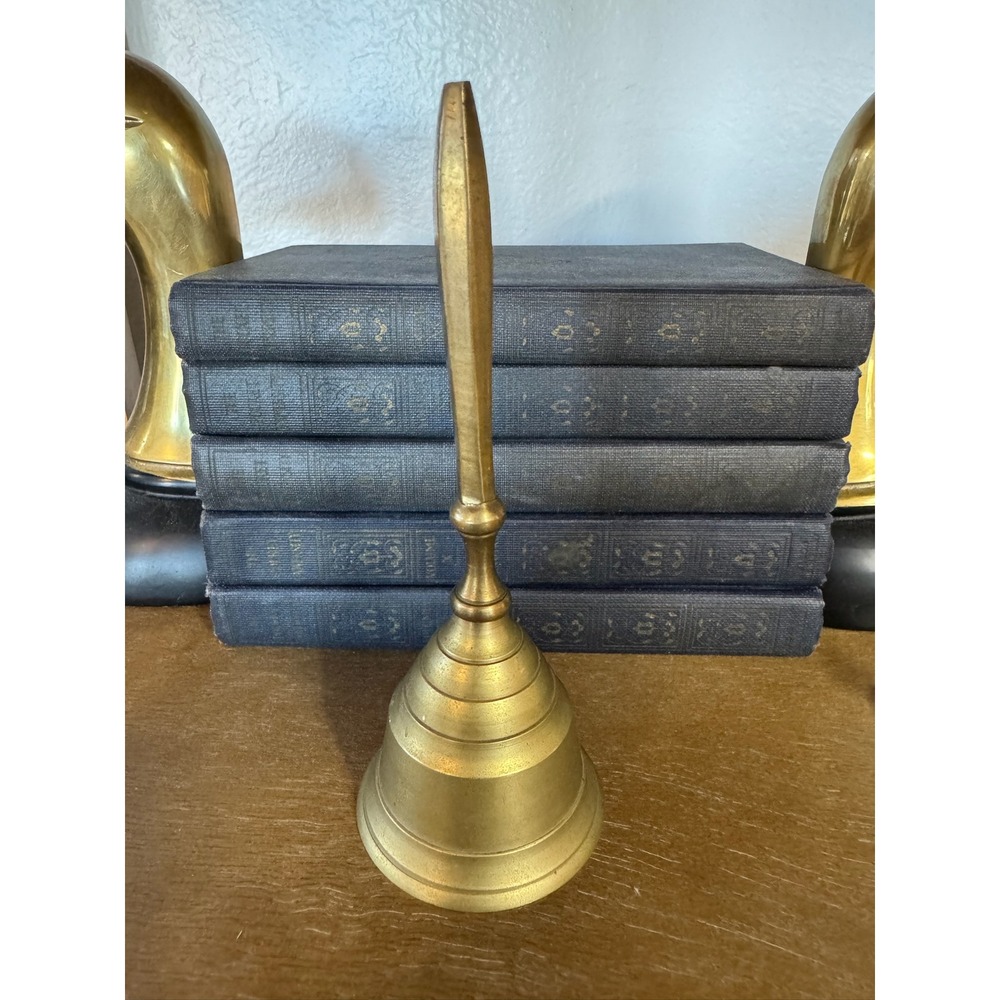 Vintage Brass Hand‎ Bell Service Desk Call Bell Nautical Decor